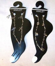 2 FOOT ANKLET silver chain METAL ankle jewelry chains womens new ladies anklets - £3.81 GBP