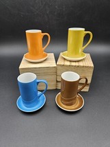 Schmid Lagardo Tackett Porcelain Espresso Cups Demitasse Saucer MCM Oran... - $73.98