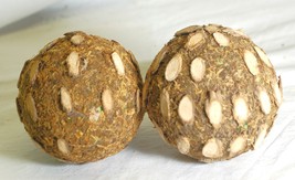 Rustic Wood &amp; Moss Balls Decorative Bowl Filler a - $239.70 MXN