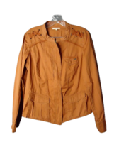 Maurice Shoulder Strap Accents Jacket Size Medium Burnt Orange Full Zip ... - £23.96 GBP