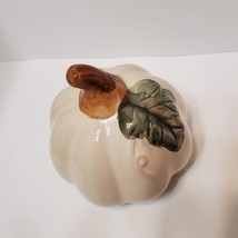 Ceramic Pumpkins, set of 3, Decorative Accents, Fall Decor, Orange and White image 8