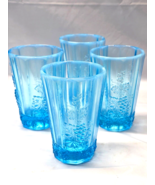 Vintage 1940s WESTMORELAND Paneled Grape ICE BLUE Opalescent Glass - Set... - $55.64