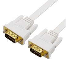 DTECH Slim Flat 33 Feet VGA Cable Male to Male Computer Monitor Cord High Resolu - £23.96 GBP