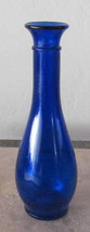 Vintage Cobalt Blue Bud Shaped Collectible Pressed Glass Vase Apothecary... - $20.00