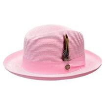Men Bruno Capelo Summer Spring Soft Straw Style Hat Godfather GF210 Pink image 2