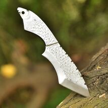 Hand Engraved knife Carbon Steel Blade Hunting Skinner Full tang With Sh... - $35.59