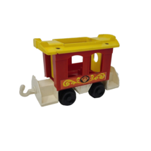 Vintage Fisher Price Circus Animal Red Monkey Car Caboose Train Little People - $14.84