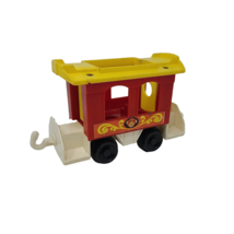 Vintage Fisher Price Circus Animal Red Monkey Car Caboose Train Little People - £11.08 GBP