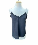 1.STATE Rich Black Ruffle Edge Cami Tank Top Women&#39;s Small NWT - $33.85 CAD