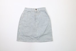 Vintage 90s Streetwear Womens Size 3 Distressed Pinstriped Denim Jean Sk... - £34.77 GBP