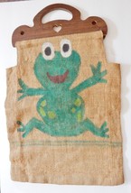 Mexican Mexico Tote Bag Purse Satchel Burlap Hand Painted Crafted Frog Large - £27.84 GBP