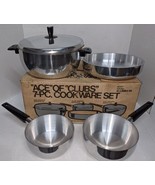 RARE Vtg NOS ACE of CLUBS 7 Pc Aluminum Cookware Dutch Oven Sauce Fry Pa... - £182.72 GBP