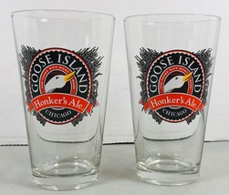 Set of 2 - Goose Island Honker’s Ale Chicago 6” Tall Beer Glasses Pub Bar Home - £9.48 GBP