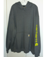 Carhartt Loose Fit Midweight Logo Sleeve Hoodie Mens 4XL Gray Sweatshirt... - $520.89 MXN