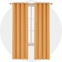 Deconovo Blackout Curtain Darkening Panel For Bedroom Or Living, Orange ... - £25.07 GBP