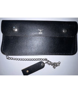 Leather Motorcycle Wallet w/chain Multiple Compartments Accordion &amp; Zipper - £20.51 GBP