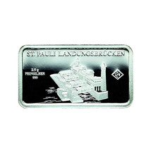 Germany Silver Ingot Bar Proof 2.5g Landmarks St. Pauli Piers 03857 - £24.70 GBP