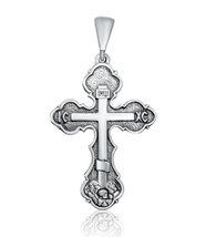 Pendant Sterling Silver 925 Orthodox Cross Necklace Jewelry Jesus 3.5 cm... - $594.31 MXN