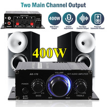 Hifi Amplifier Mini 400W Aluminum Audio Stereo Power Amplifier Preamp Dc... - £25.95 GBP