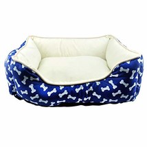 MPP Dog Beds Cuddler Sherpa Bumper Choose Red Plaid Blue Bones or Arrow Print 20 - £38.48 GBP