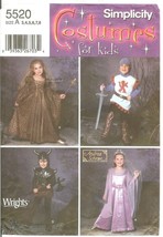 Simplicity 5520 Kids Costumes Medieval Renaissance Knight Crusader Princ... - £10.74 GBP