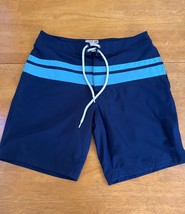 J.Crew Boys Navy Striped Swim Trunk Shorts Flex Swimwear Sports, Size 31 - £19.61 GBP