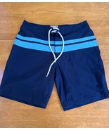 J.Crew Boys Navy Striped Swim Trunk Shorts Flex Swimwear Sports, Size 31 - $497.23 MXN