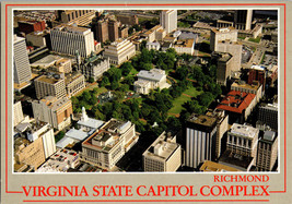 Postcard Virginia State Capitol Complex Richmond Aerial View City Skyline (CC1) - £5.83 GBP