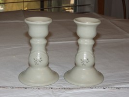 Pfaltzgraff Heirloom 2 Candle Stick Holders Floral Pattern Stoneware ! - £16.41 GBP