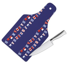 Personalized Maritime Flags : Gift Cutting Board For Captain Naval Beach Boat Sm - £23.16 GBP+
