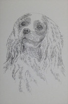 Cavalier King Charles Spaniel Dog Art Portrait #26 Kline adds dog name f... - $49.45