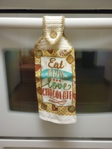 Eat Pray Love Chocolate Hanging Towel - $3.50