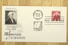 US Postal History Cover FDC 1958 200th Anniversary Noah Webster West Har... - £10.04 GBP