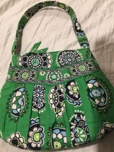 VERA BRADLEY HANNAH Hand BAG, IN CUPCAKE GREEN Black Purse CUTE - $294.88 MXN