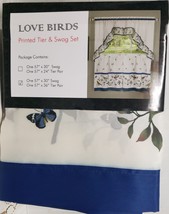 3pc Kitchen Curtains Set: 2 Tiers (57"x36") & Swag (57"x30") LOVE BIRDS, Achim - $24.74