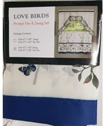 3pc Kitchen Curtains Set: 2 Tiers (57&quot;x36&quot;) &amp; Swag (57&quot;x30&quot;) LOVE BIRDS,... - $24.74