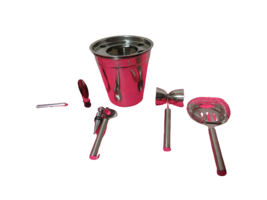  Stainless Steel Bartender Kit Bucket 6 Piece Set  6&quot; Tall 6&quot; In Diameter - £19.67 GBP