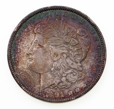 1891 Silber Morgan Dollar IN Bu Zustand, Schöne Felge Toning, Toller Blick - £293.17 GBP