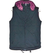 Boss Hugo Boss Men&#39;s Hood Black Purple Lining Zipper Cotton Blend Vest S... - $158.59