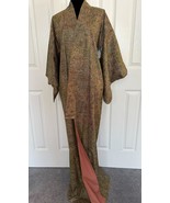 VINTAGE Visiting kimono, dyed pongee, ripped pattern, pure silk, greenis... - $1,904.26 MXN