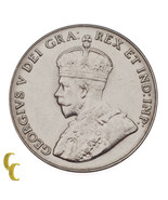 1929 Canada 5 Cents Variety Far Rim in Unc, KM# 29 - €115,53 EUR