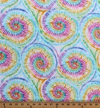 Cotton Tie-dye Rainbow T-shirt Clothing Spirals Fabric Print by the Yard D767.67 - £11.15 GBP