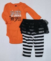 Carter&#39;s 2 Piece Halloween Outfit for Girls 3 6 or 12 Months Daddy Theme... - £1.59 GBP