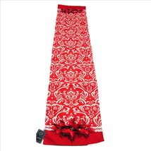 Red Poinsettia Holiday Damask Table Runner 13.5x72 inches - $14.84
