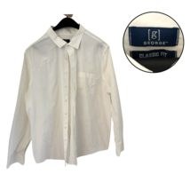 George Men’s White Dress Shirt Long Sleeve Classic Fit Button-Up - $13.76