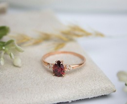 2.00Ct Pear Cut Simulated Garnet Solitaire Engagement Ring 14K Rose Gold Plated - £84.44 GBP