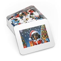 Jigsaw Puzzle in Tin, Christmas, Dashound, Personalised/Non-Personalised, awd-51 - £28.22 GBP+