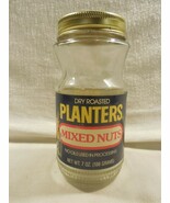 Vintage 1970&#39;s Planters Peanut Mr Peanut Mixed Nuts 7 Oz Product Jar - $11.09 CAD