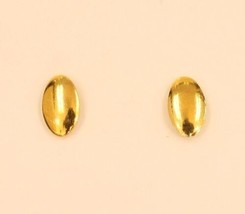 18k gold oval stud earring #42 - £124.04 GBP