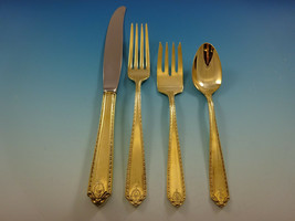 Lady Hilton Gold by Westmorland Sterling Silver Flatware Service 8 Set Vermeil - £2,108.18 GBP